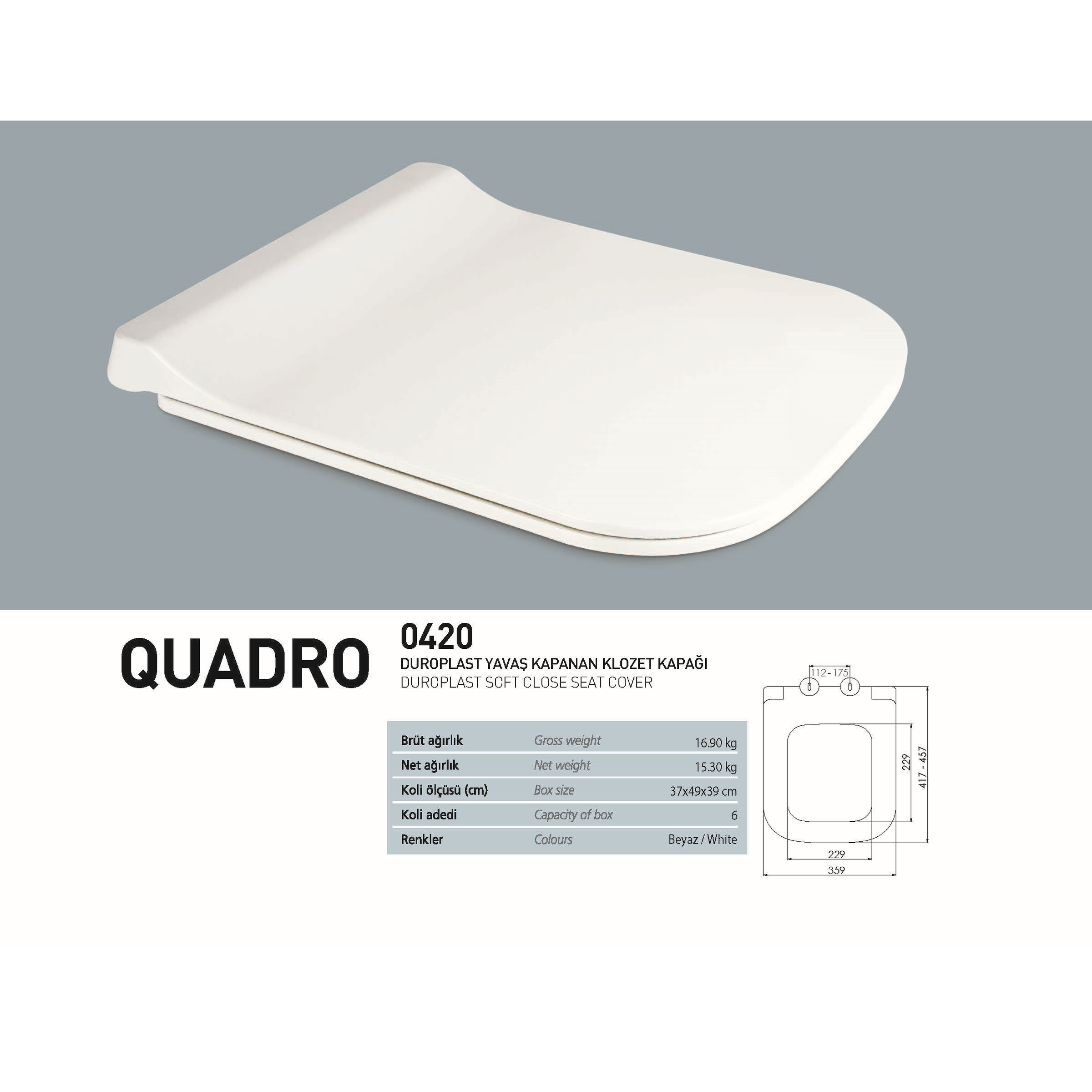 NKP QUADRO DUROPLAST SOFT KLOZET KAPAK